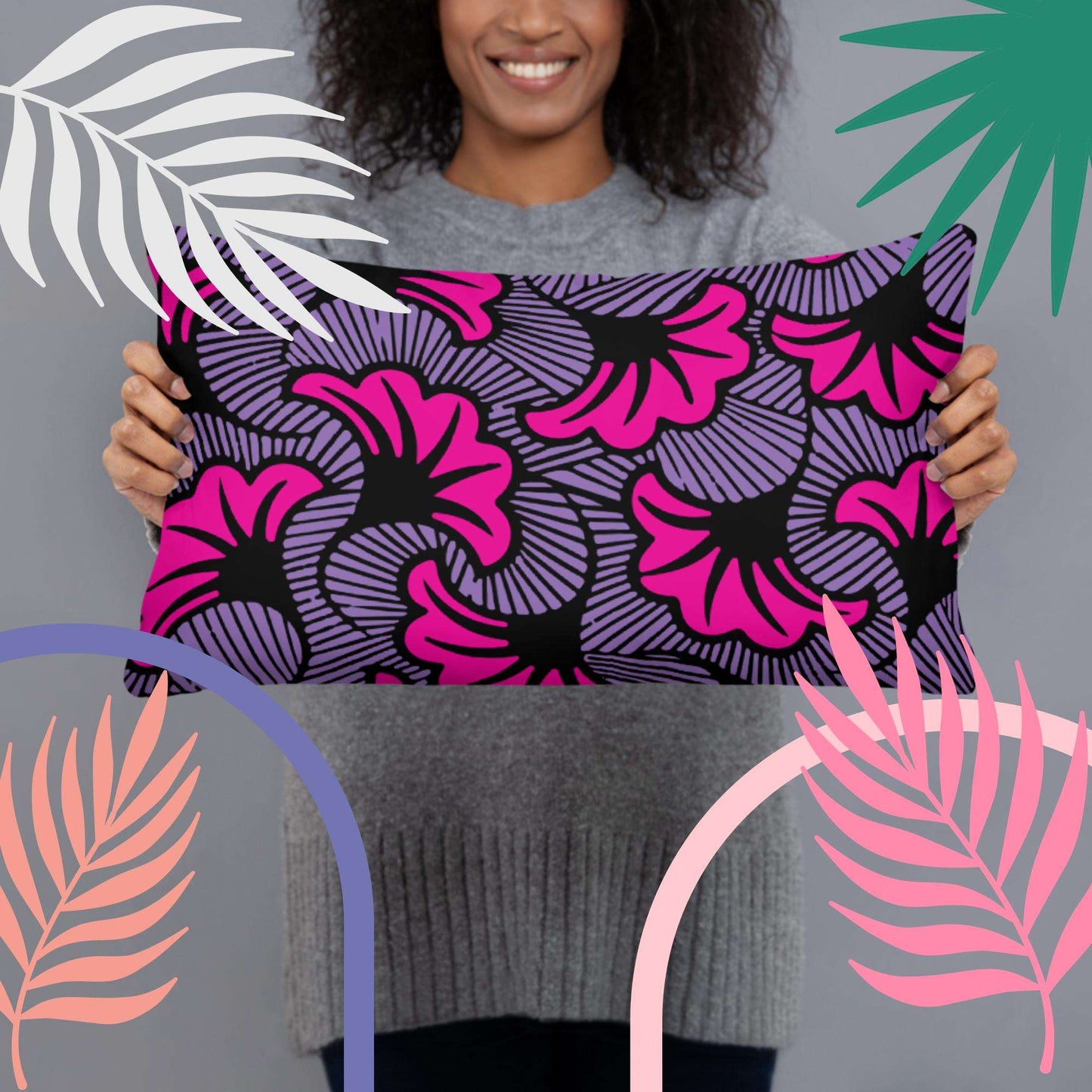 SUN - African Pop Wax prints Pillow - JUJU Home Decor , Office , Lounde , Pop Up Stores, Gifts