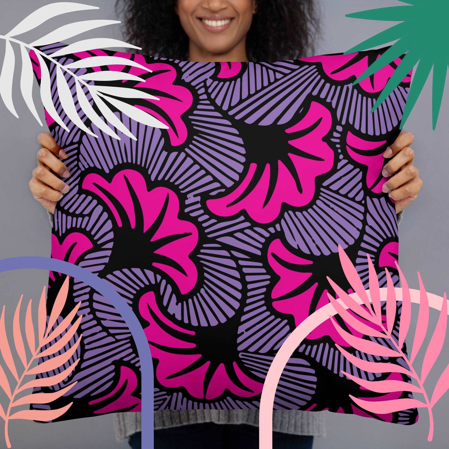 SUN - African Pop Wax prints Pillow - JUJU Home Decor , Office , Lounde , Pop Up Stores, Gifts