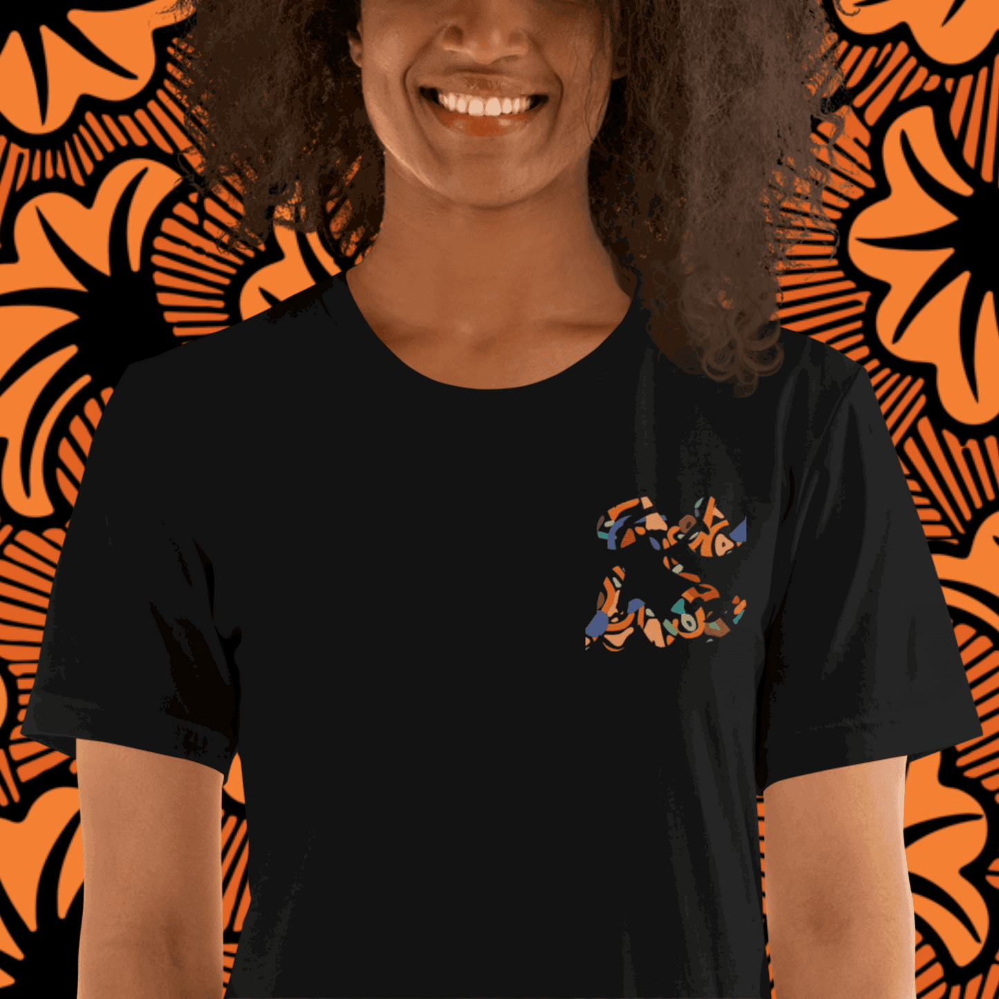 ASHÈ - Black Embroidered Unisex Tee - Unique Handmade