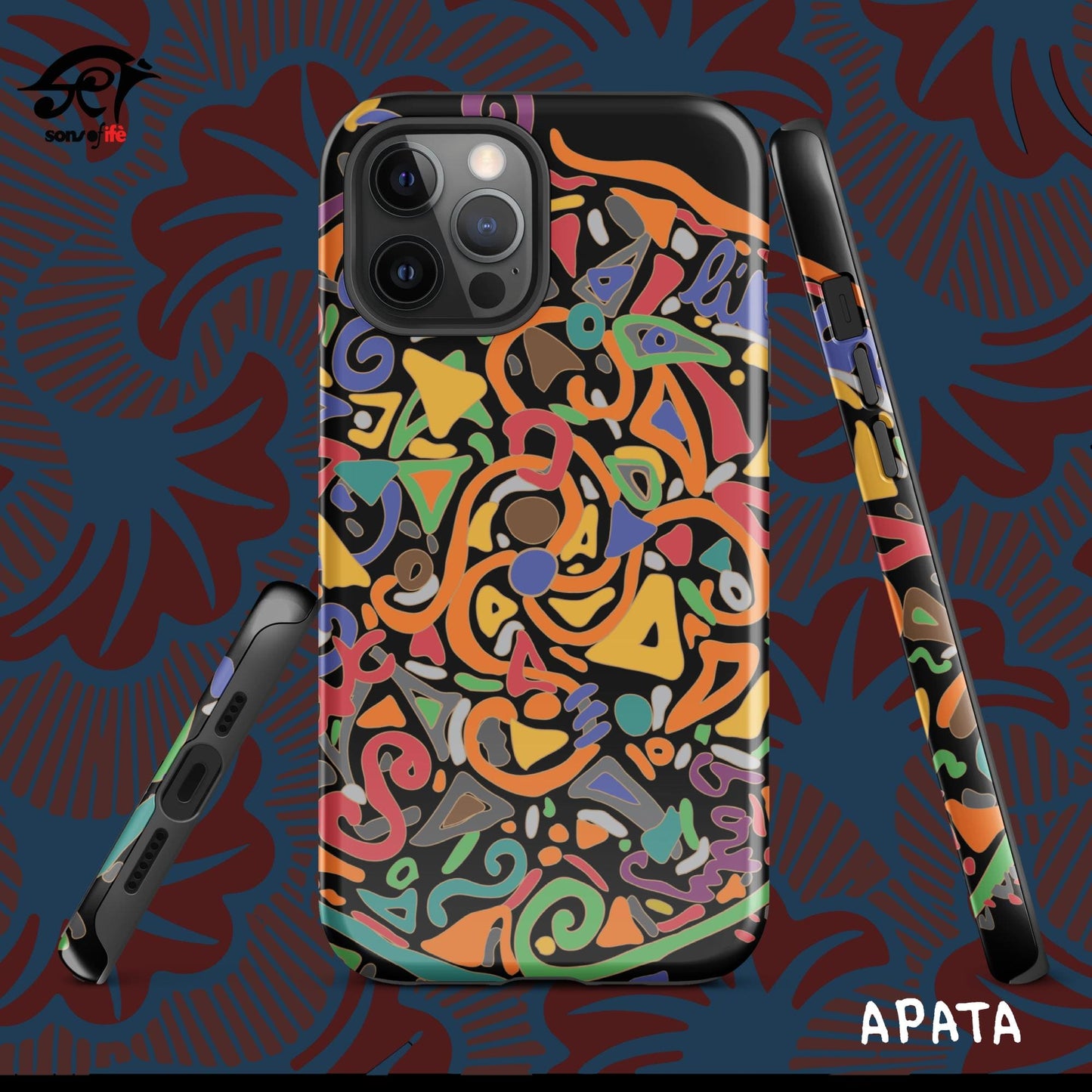 APATA x ARDOISE - Black Stylish Tough Case for iPhone® with FREE screensaver