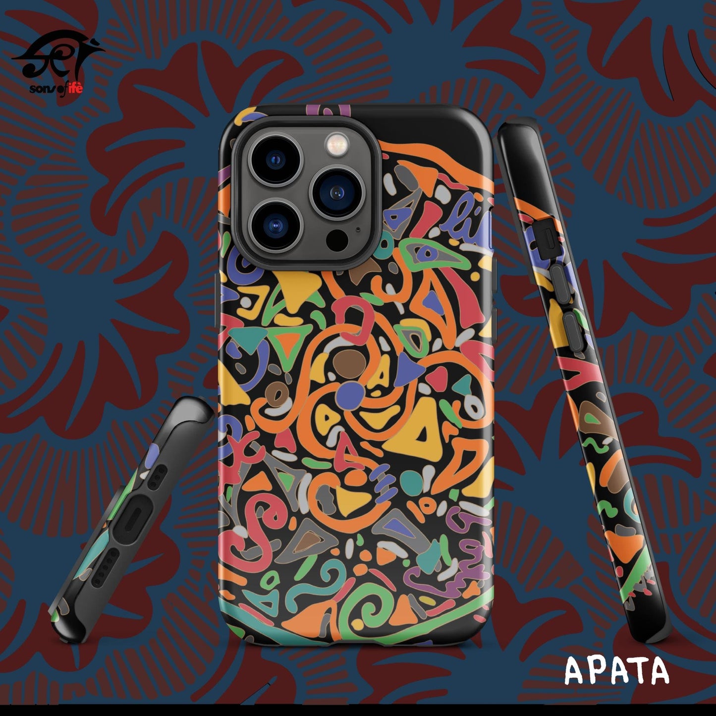APATA x ARDOISE - Black Stylish Tough Case for iPhone® with FREE screensaver