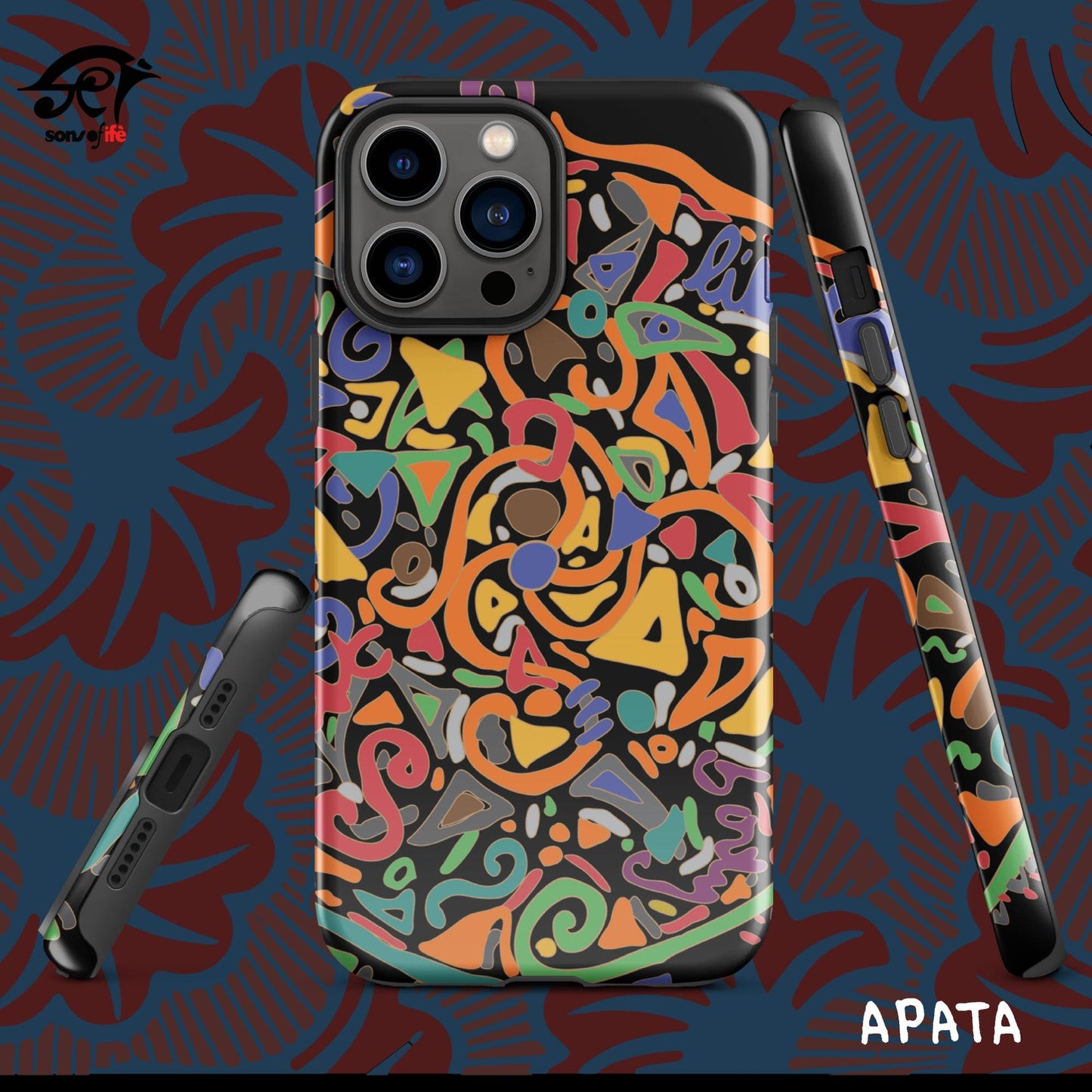APATA x ARDOISE - Black Stylish Tough Case for iPhone® with FREE screensaver