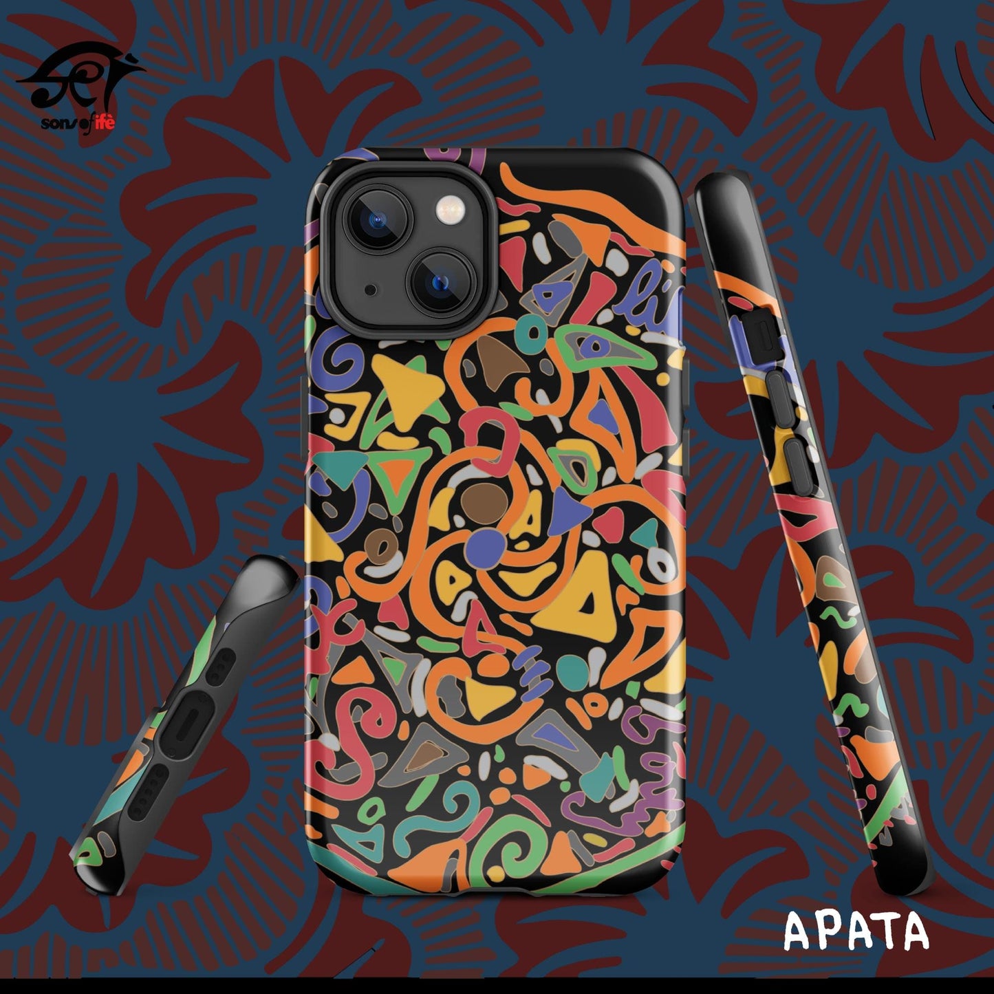 APATA x ARDOISE - Black Stylish Tough Case for iPhone® with FREE screensaver