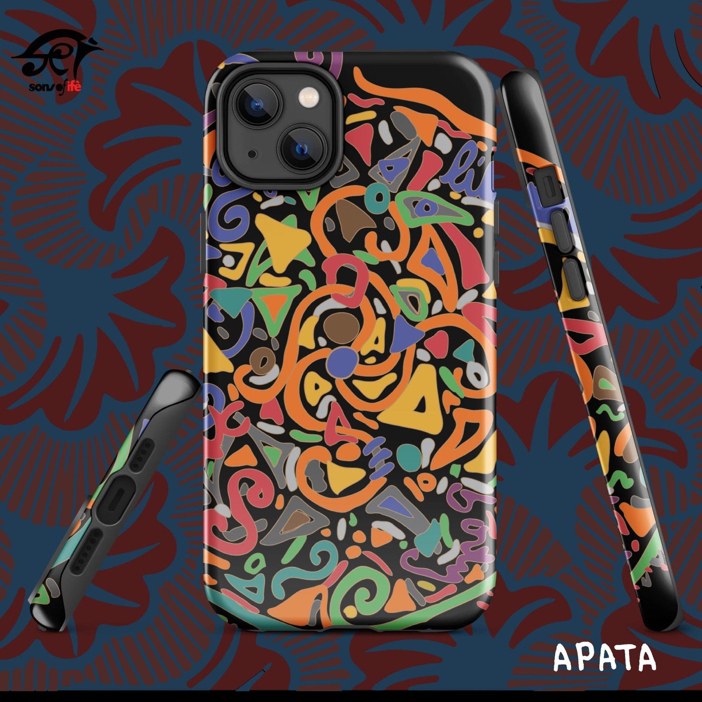 APATA x ARDOISE - Black Stylish Tough Case for iPhone® with FREE screensaver