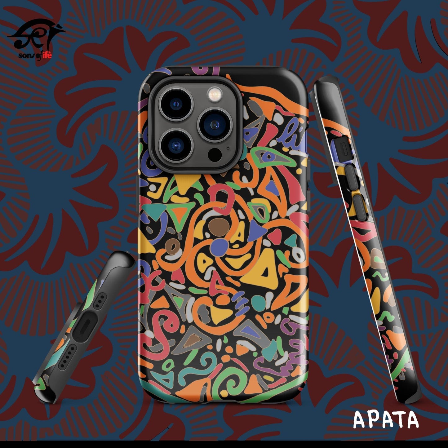 APATA x ARDOISE - Black Stylish Tough Case for iPhone® with FREE screensaver