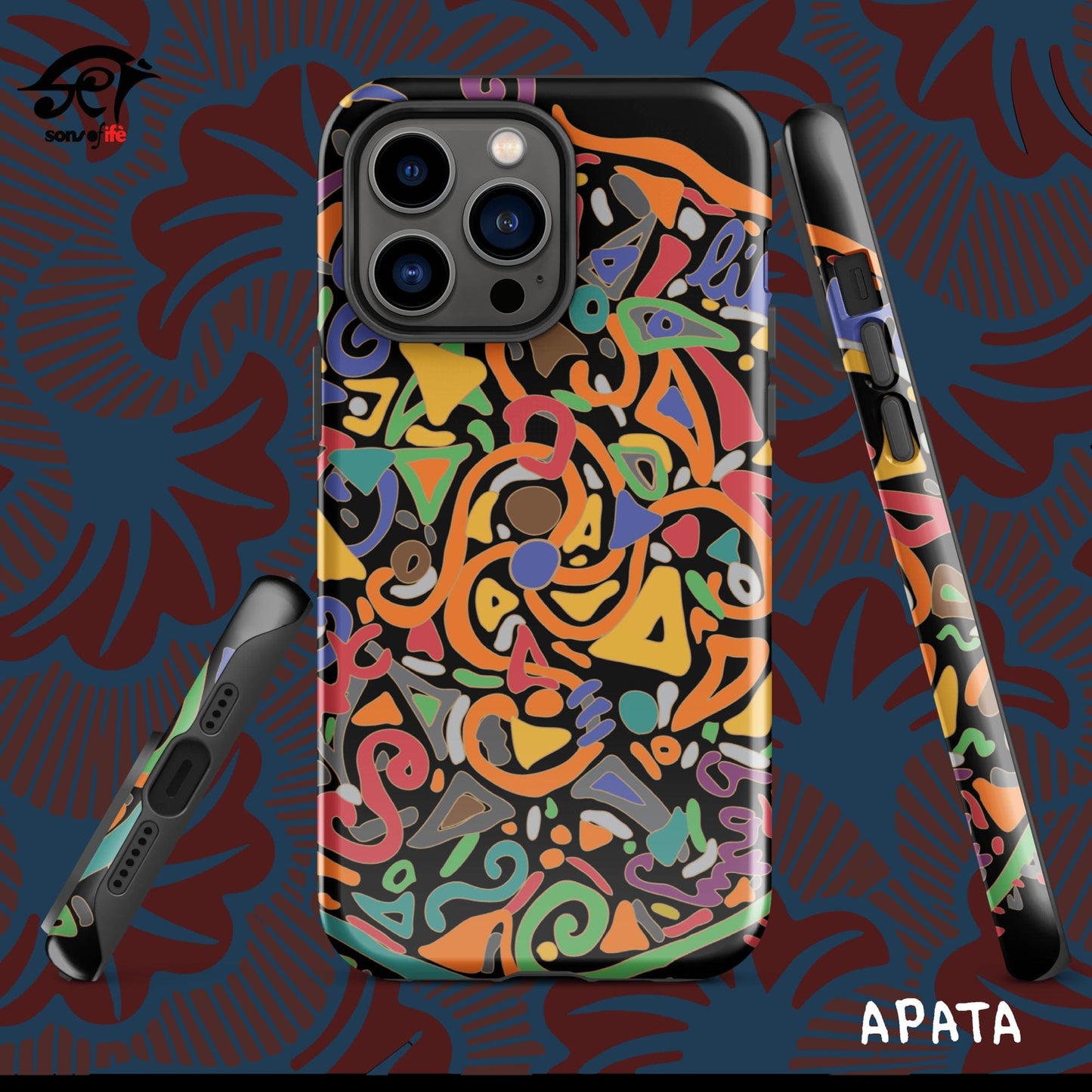 APATA x ARDOISE - Black Stylish Tough Case for iPhone® with FREE screensaver
