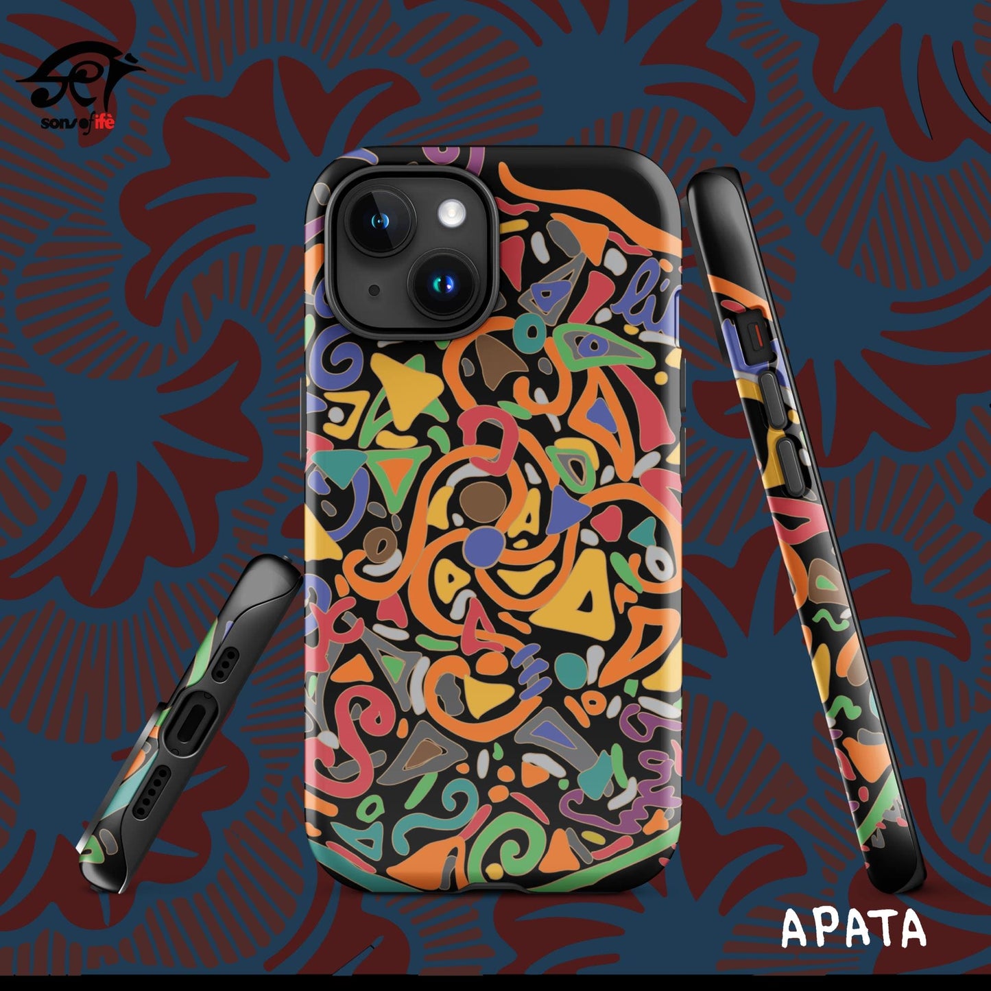 APATA x ARDOISE - Black Stylish Tough Case for iPhone® with FREE screensaver