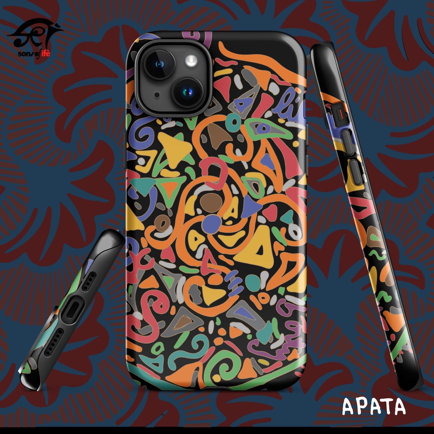 APATA x ARDOISE - Black Stylish Tough Case for iPhone® with FREE screensaver