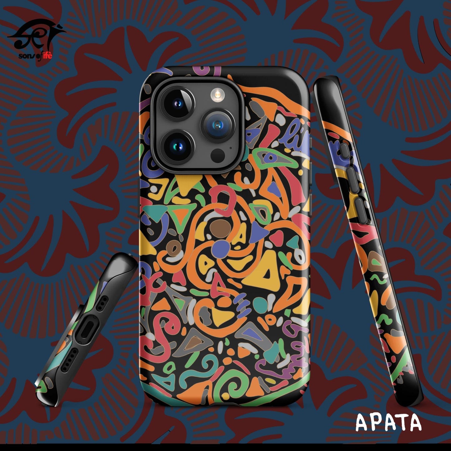 APATA x ARDOISE - Black Stylish Tough Case for iPhone® with FREE screensaver