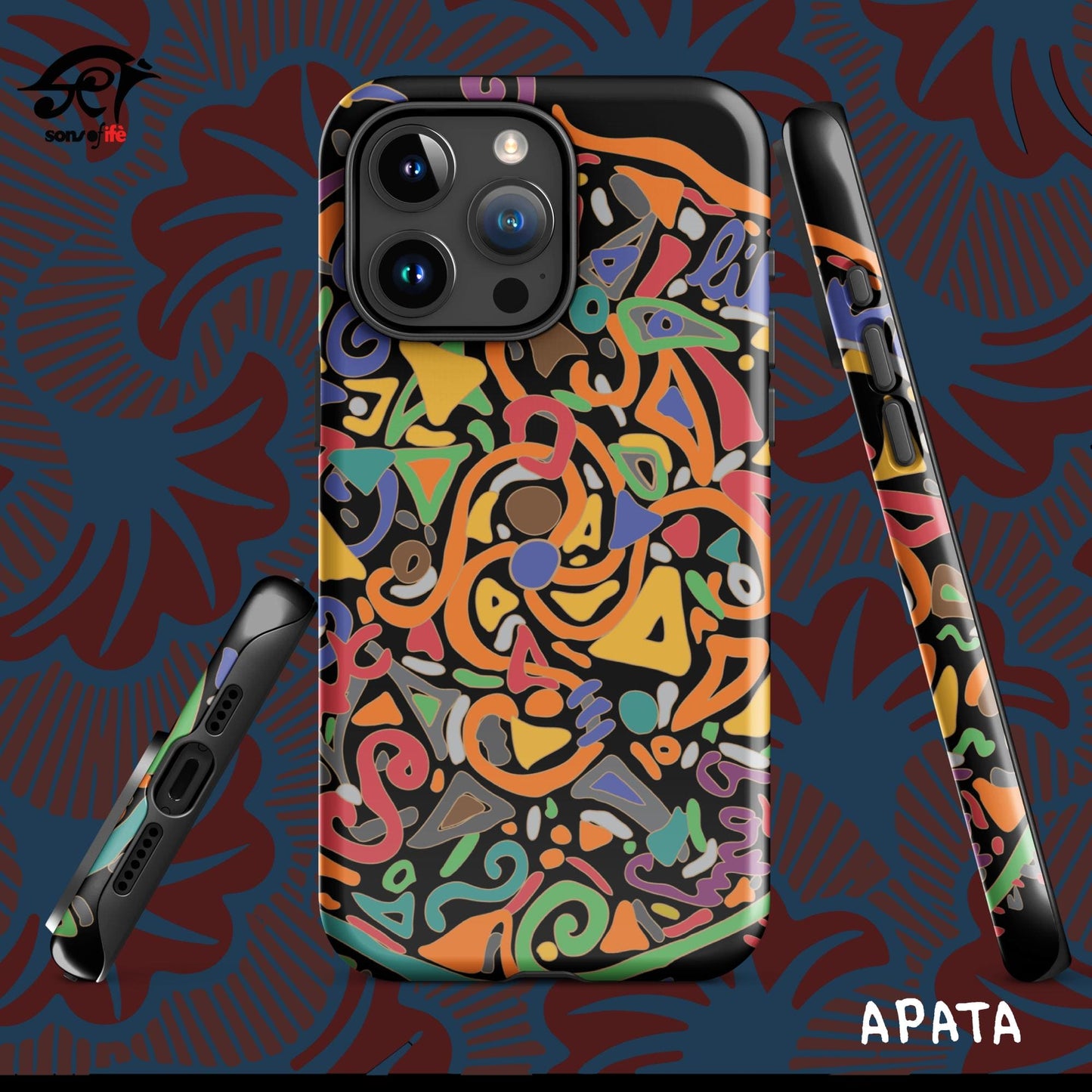 APATA x ARDOISE - Black Stylish Tough Case for iPhone® with FREE screensaver
