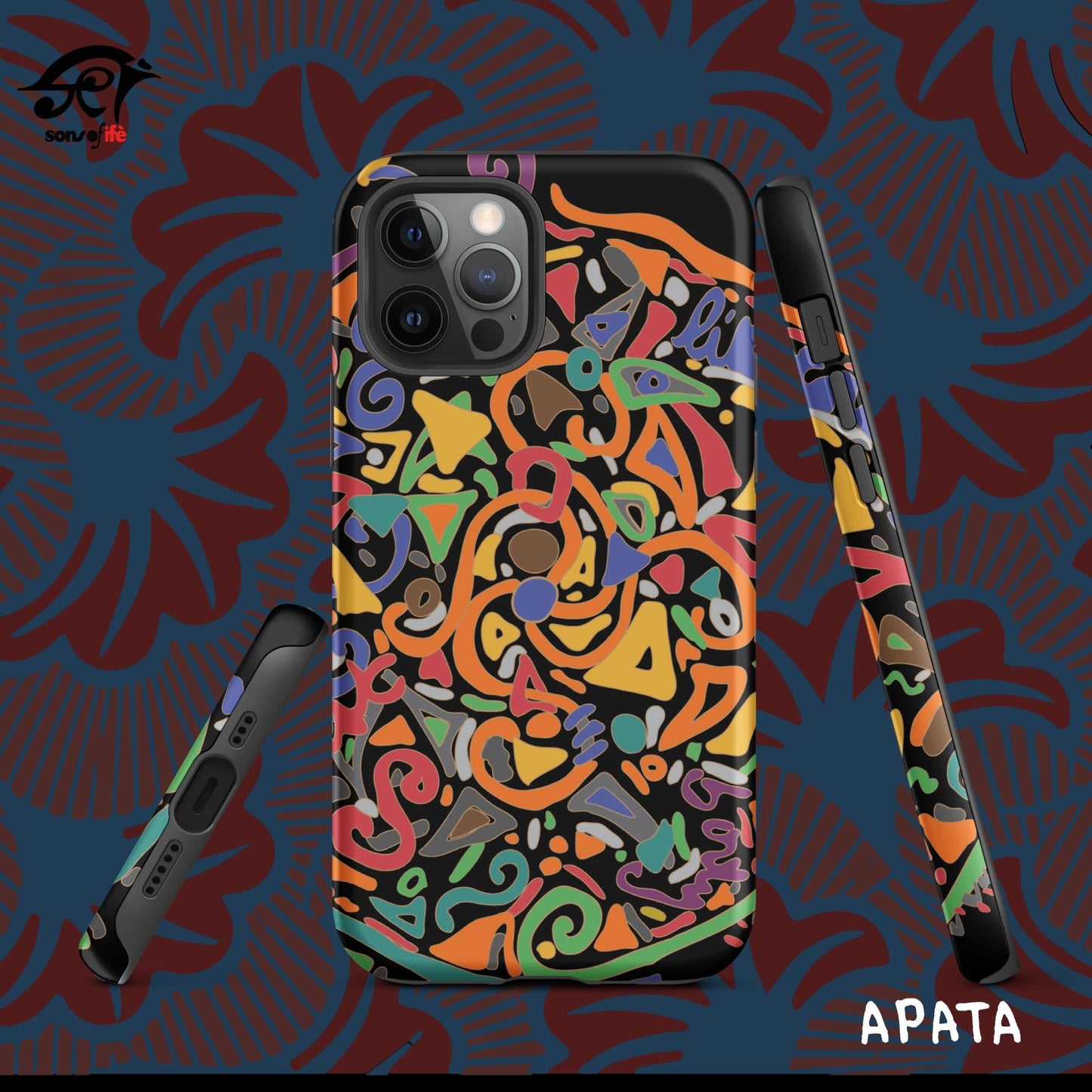 APATA x ARDOISE - Black Stylish Tough Case for iPhone® with FREE screensaver