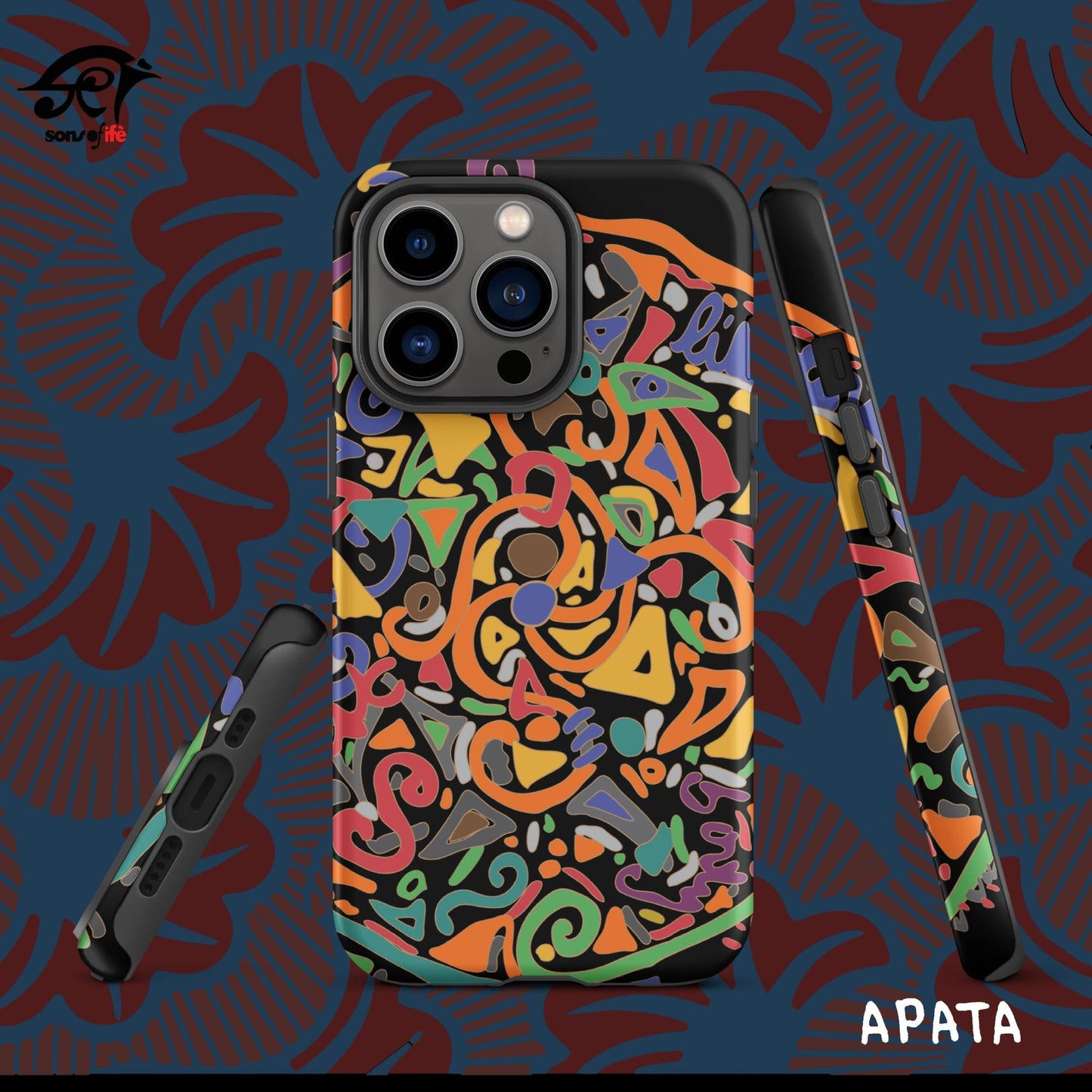 APATA x ARDOISE - Black Stylish Tough Case for iPhone® with FREE screensaver
