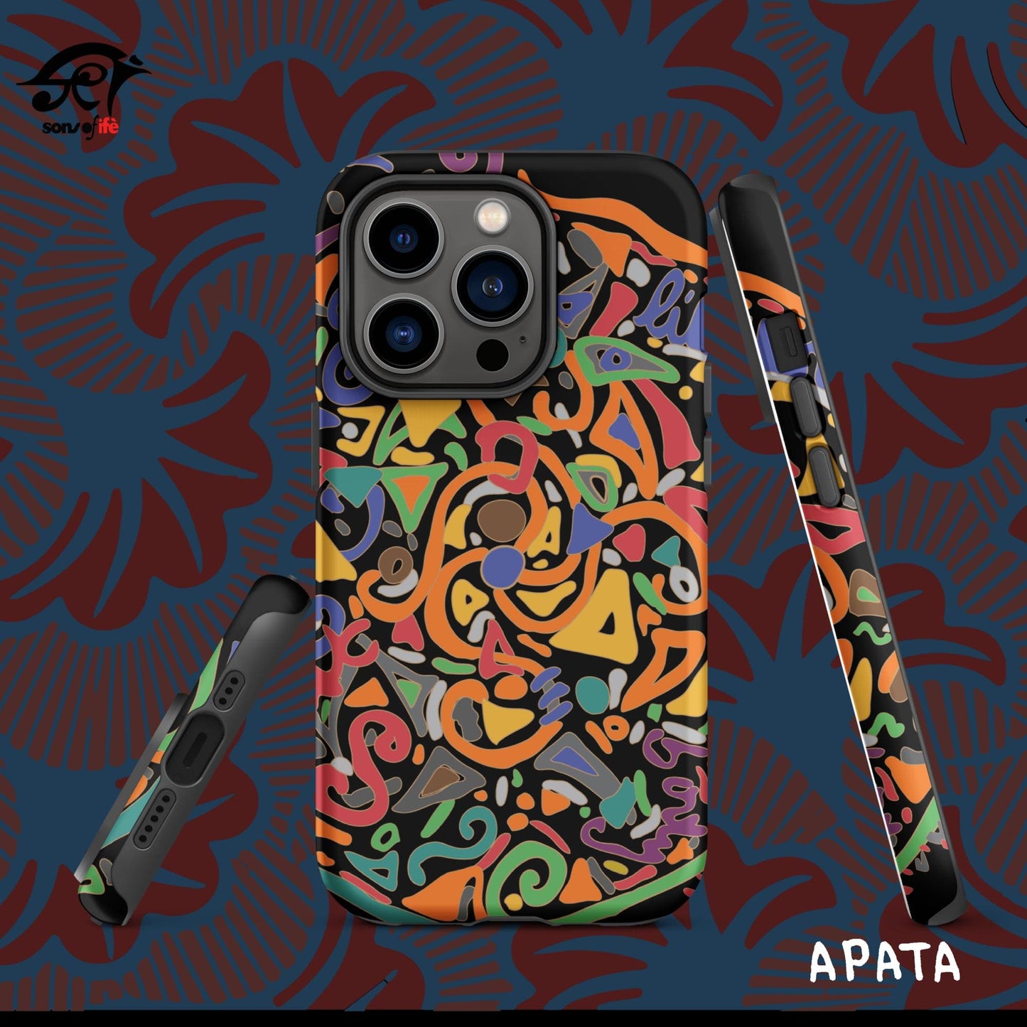 APATA x ARDOISE - Black Stylish Tough Case for iPhone® with FREE screensaver