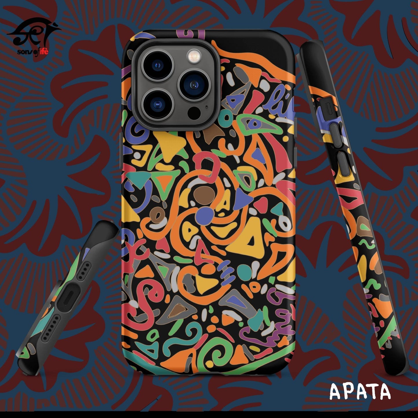 APATA x ARDOISE - Black Stylish Tough Case for iPhone® with FREE screensaver