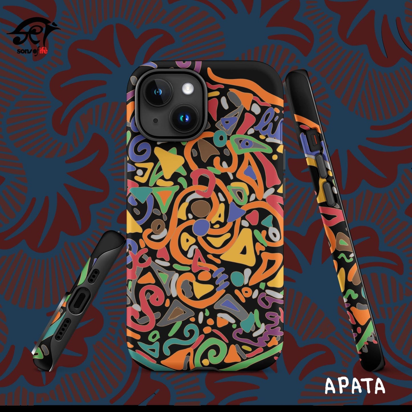 APATA x ARDOISE - Black Stylish Tough Case for iPhone® with FREE screensaver