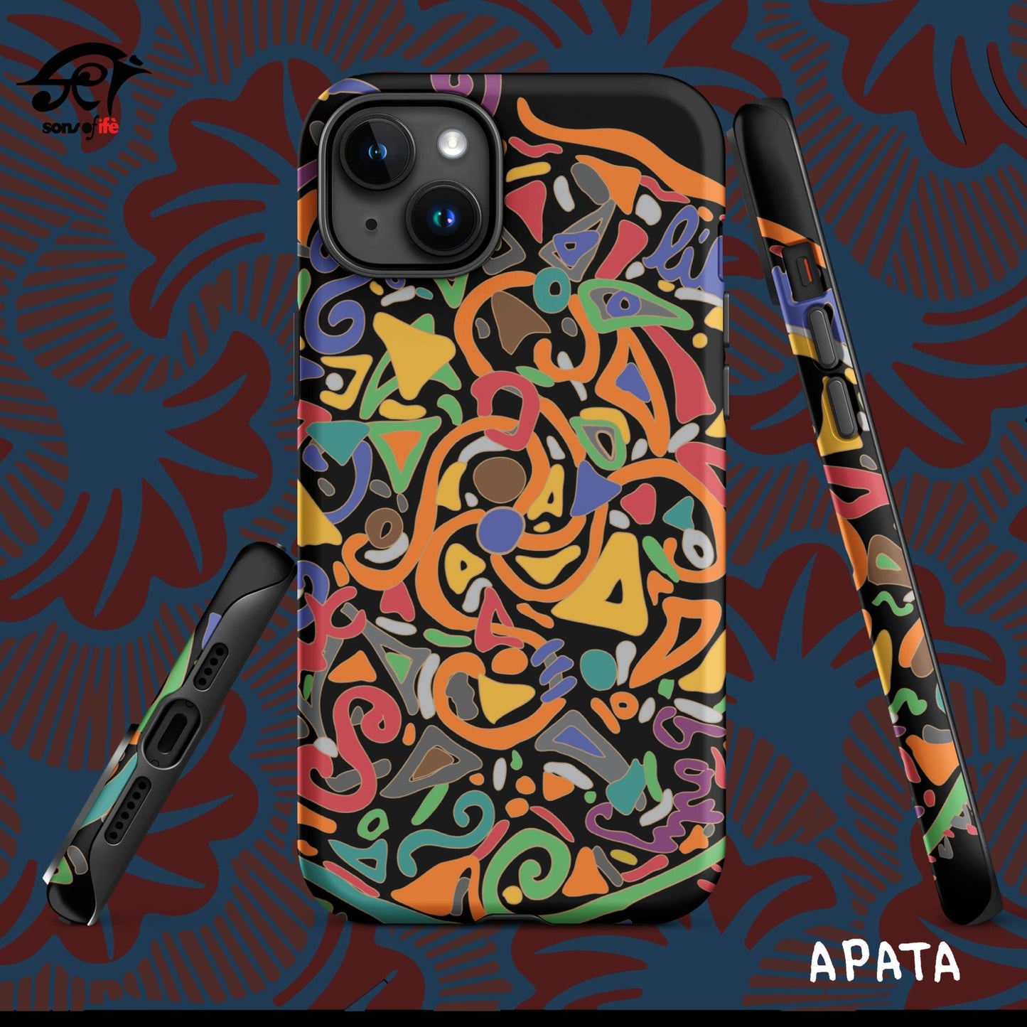 APATA x ARDOISE - Black Stylish Tough Case for iPhone® with FREE screensaver