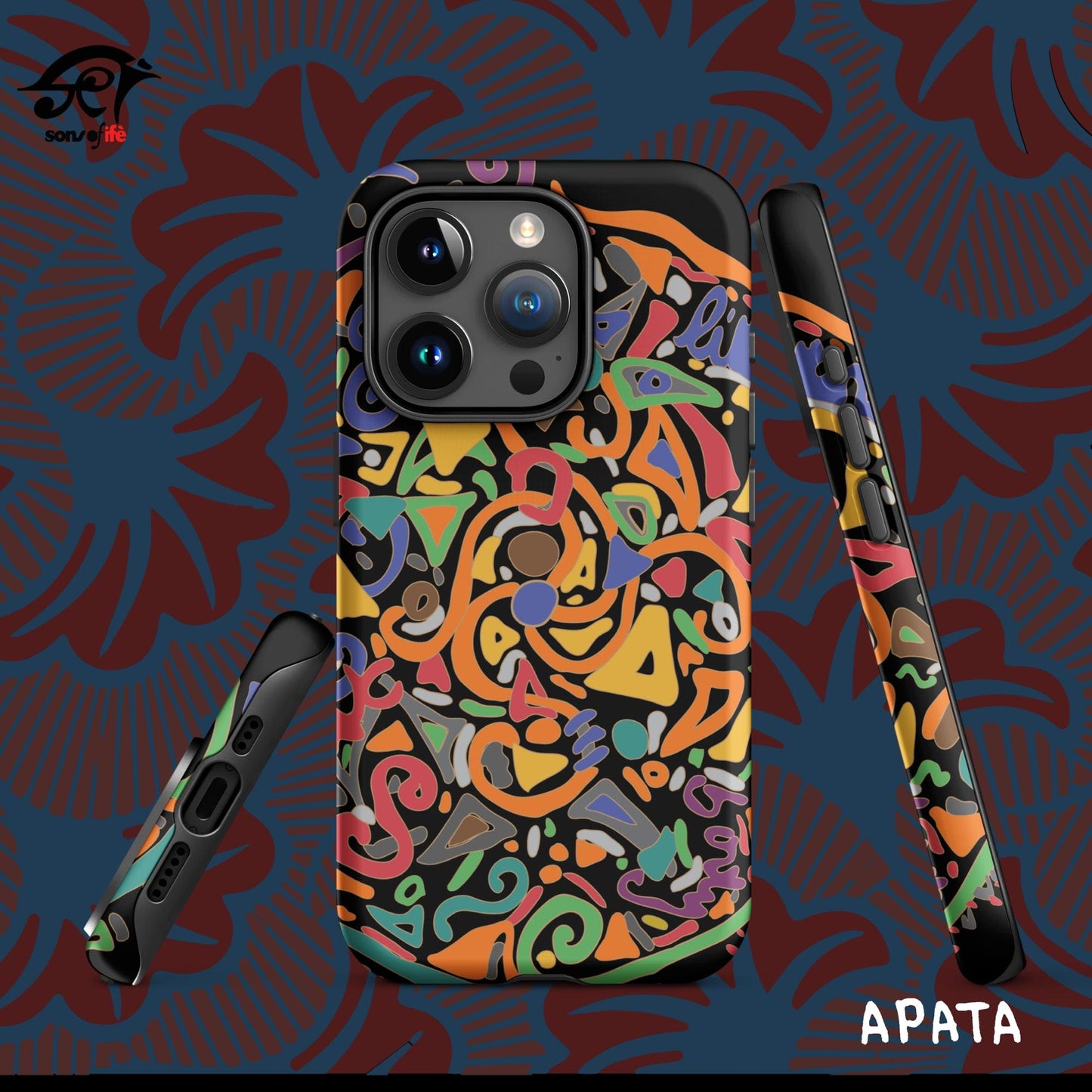 APATA x ARDOISE - Black Stylish Tough Case for iPhone® with FREE screensaver