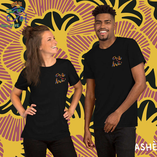 ASHÈ - Black Embroidered Unisex Tee - Unique Handmade