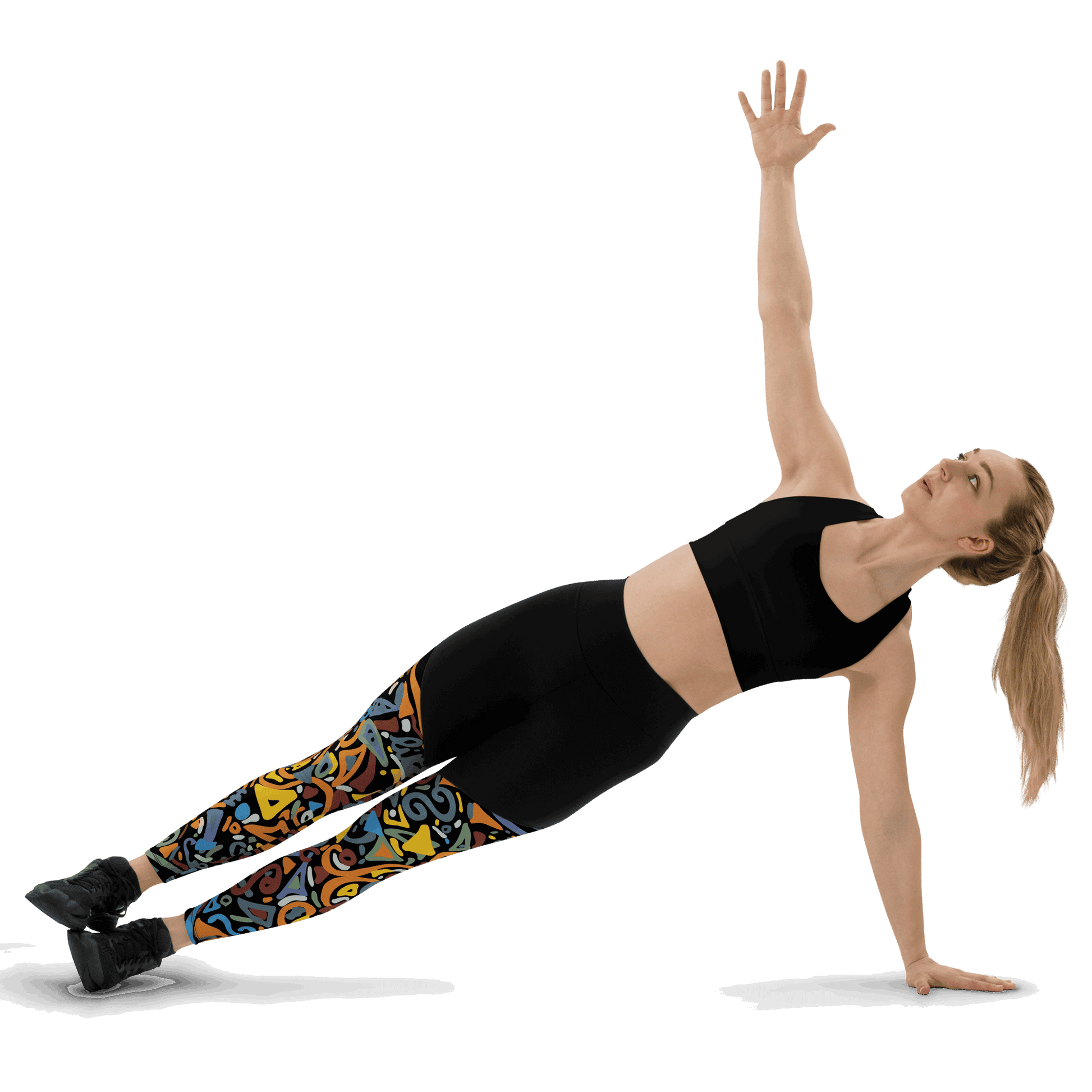 DONNA x Ancient - Black Sports Leggings - Unique Handmade Art with Unique designs prints - Coachella, Afro Nation, Festivals, Workout Summer Essentials