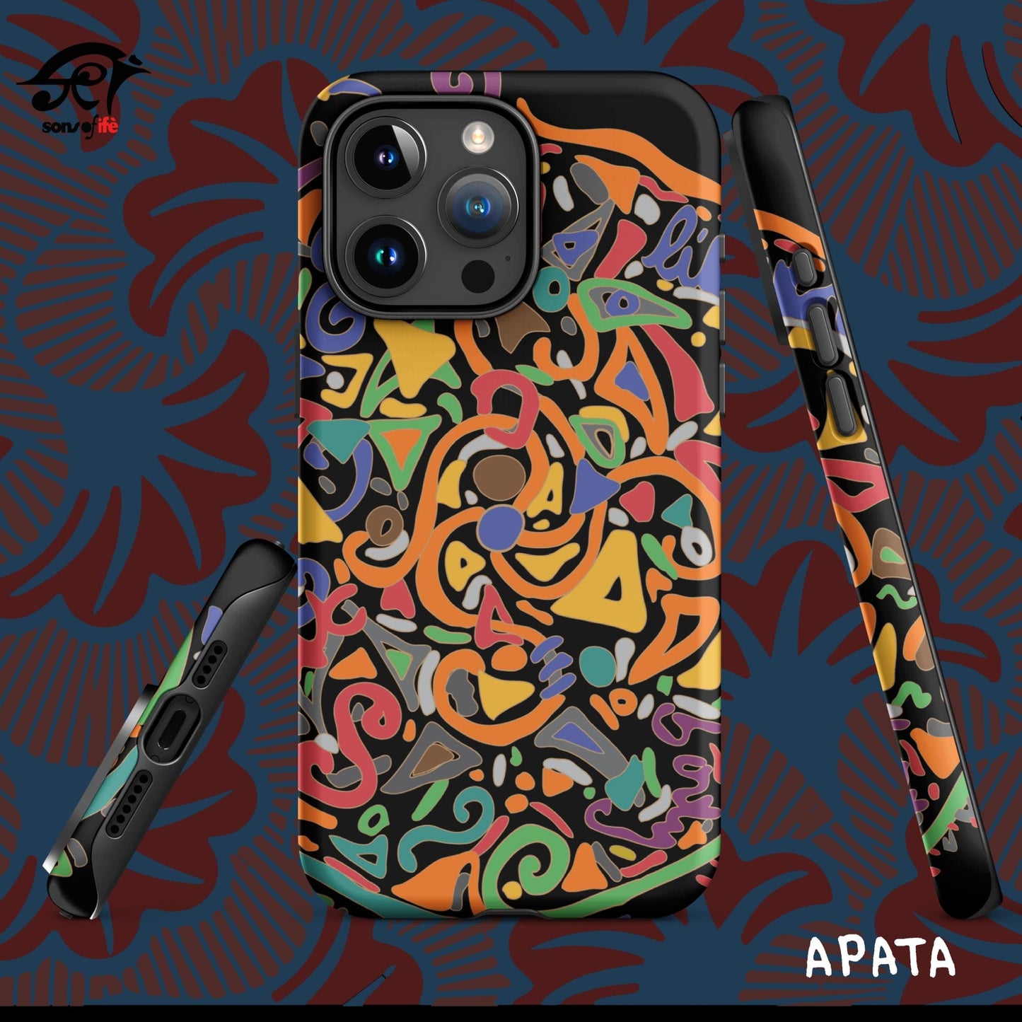 APATA x ARDOISE - Black Stylish Tough Case for iPhone® with FREE screensaver